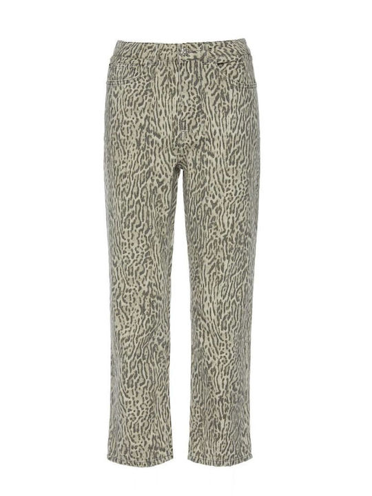 High Rise Women's Jean Pants in Straight Leg Gray