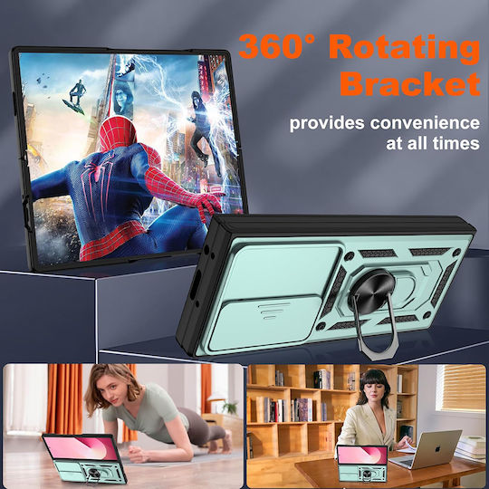 Techsuit Umschlag Rückseite Silikon Grün (Galaxy Z Fold7)