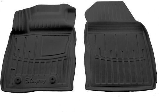 Race Axion Car Mats Ford EcoSport Black 2013-2023 5-Door Rubber Raised Sides Protective Fasteners Passenger Cars 2 Pieces 5007292/st 5007292/st