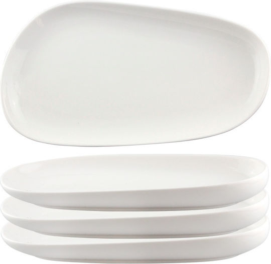 Raki Sidney Platou De Servire Rectangular Din Porțelan Alb 34x19cm