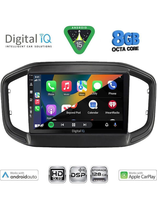 Digital IQ Auto-Audiosysteme für Fiat Strada 2020+ mit Touchscreen 9" Bluetooth USB Eingebautes Wi-Fi GPS Apple CarPlay Android Auto