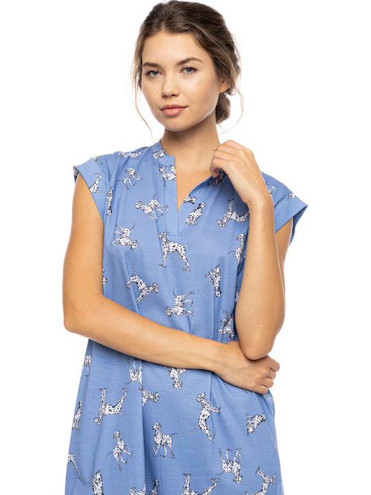 Pink Label Summer Women's Nightgown Blue
