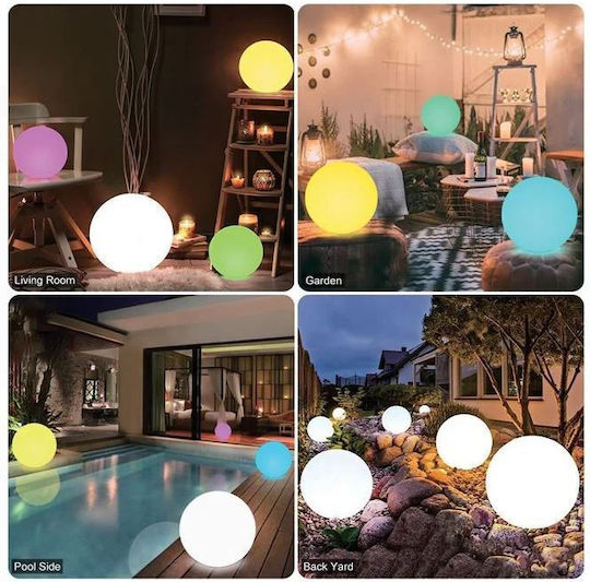 Ηλιακό Φωτιστικό Μπάλα RGB με Τηλεχειριστήριο IP65 30x30εκ.