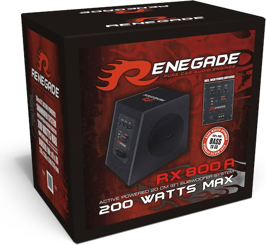 Renegade Car Audio Subwoofer Αυτοκινήτου 8" 100W RMS με Κούτα