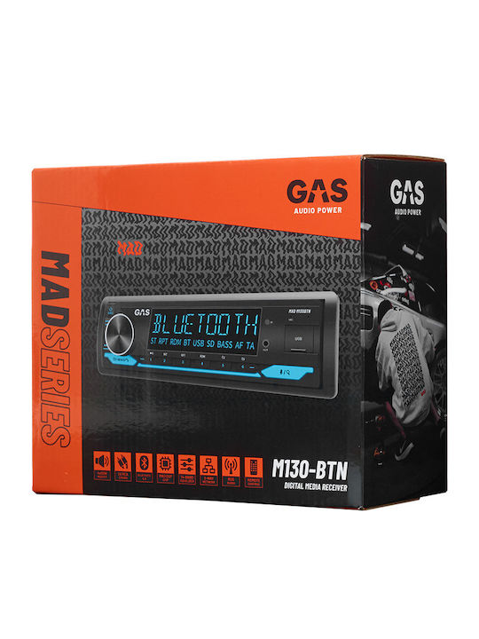 Mad M130-btn Gas Audio Head Unit 1-din 2v 6 Preouts Αποσπώμενη Πρόσοψη