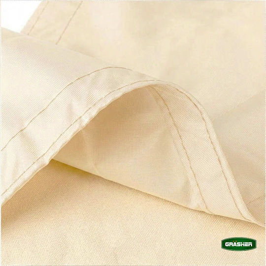 Grasher Square Shade Sail Ecru With Hoops & With PU Coating 3x3m 180gr/m²