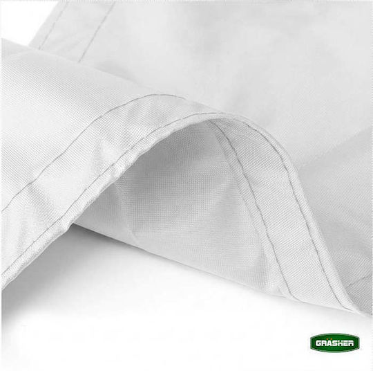 Grasher Square Shade Sail White With Hoops & With PU Coating 3x3m 180gr/m²