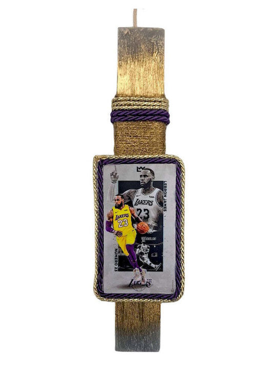 Handgefertigte Wohnungs Osterkerze Beduftet Lakers Lebron James Rahmen 25 cm Handgefertigte Wohnungs Osterkerze Beduftet Lakers Lebron James Rahmen 25 cm
