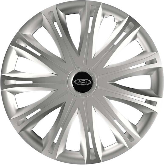 Versaco Auto Radkappen Set Dynamic mit Marke Auto 4Stück 13" Silber/Silber