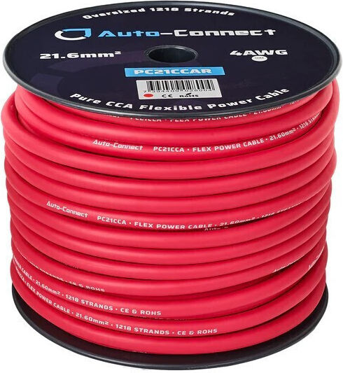 Pc21ccar Pure Cca 21.6mm² Power Wire Auto Connect Red