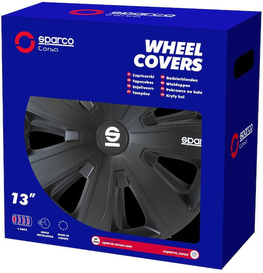 Sparco Auto Radkappen Set 4Stück 16" Schwarz