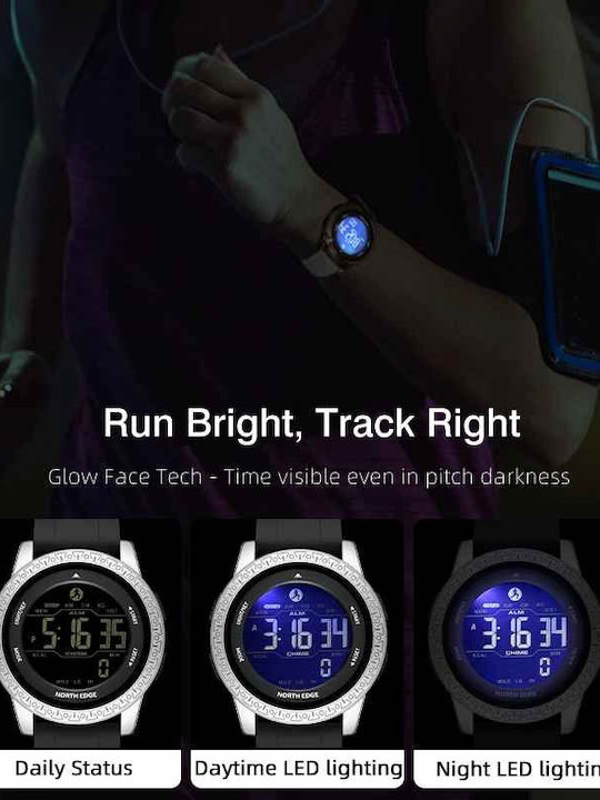 North Edge Ceas Digital Pentru Bărbați 44.28mm Baterie Neagră