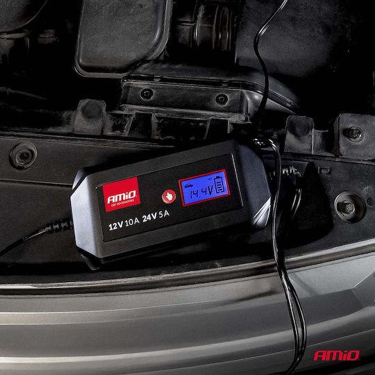 AMiO Φορτιστής Μπαταρίας Αυτοκινήτου 12/24V 10a
