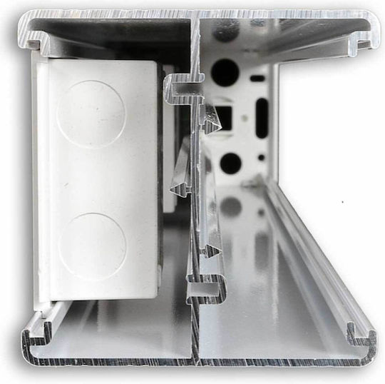 Βρετανικός Πόλος 650mm Αλουμινίου Λευκός Ppt650 Whi Mk Γραφεία Δέχεται Πρίζες