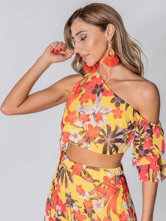 Set With Yellow Print Skirt