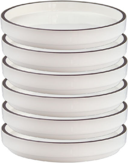 Raki Servierplatte aus Porzellan Weiß mit Durchmesser 19cm
