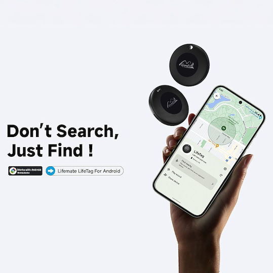LifeMate LifeTag HD-P16-3 Compatible With Google Find Hub Black