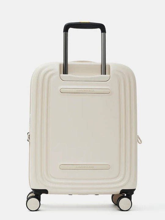 Mandarina Duck Travel Suitcase Cabin Hard White Mocha with 4 Wheels Height 55cm
