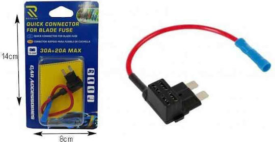 Rchang Car Fuse Holder Power Tap 12/24V 30+20A W14551 Quick Connector Blade Fuse