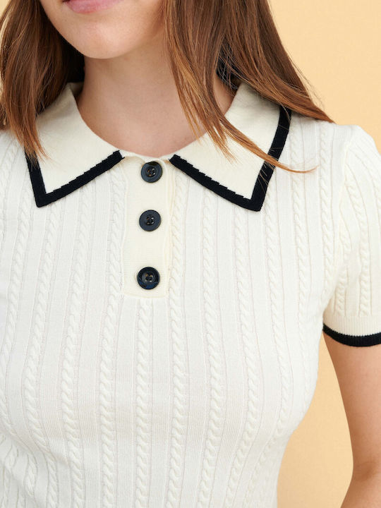 Women's Blouse Short Sleeve White
