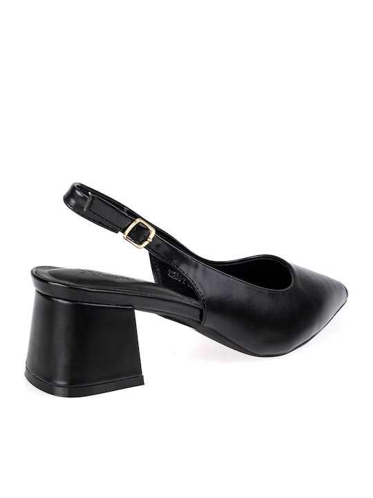 Spitze Zehen Pumps Mit Mittlerem Absatz Schwarz