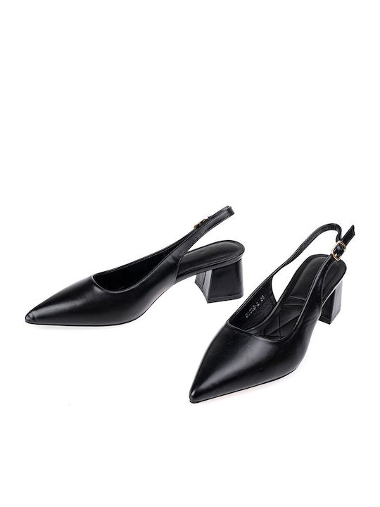 Spitze Zehen Pumps Mit Mittlerem Absatz Schwarz