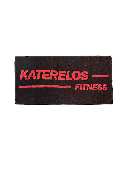 Katerelos Fitness Спортна Хавлия 100x50см Червено Черно
