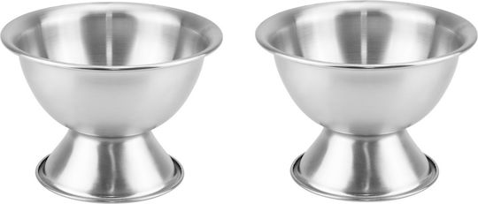 Raki Silver Μπωλ Σερβιρίσματος Παγωτού Στρογγυλό Inox Ασημί