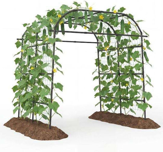 Costway Decorative Arched Rose Climbing Plants Expanded Garden Arch Pe Coated Metal Frame Black 230 X 182 X 206 Cm Gt4464dk