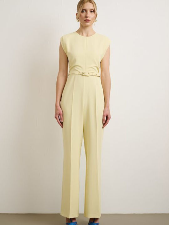 Women's Sleeveless One-piece Jumpsuit Yellow