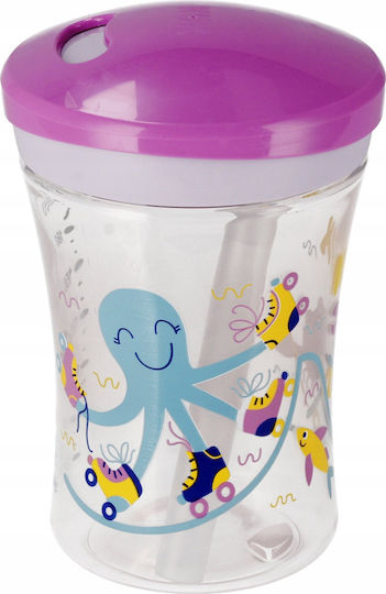 Nuk Παιδικό Ποτηράκι Action Cup από Σιλικόνη Μωβ 230ml για 12m+