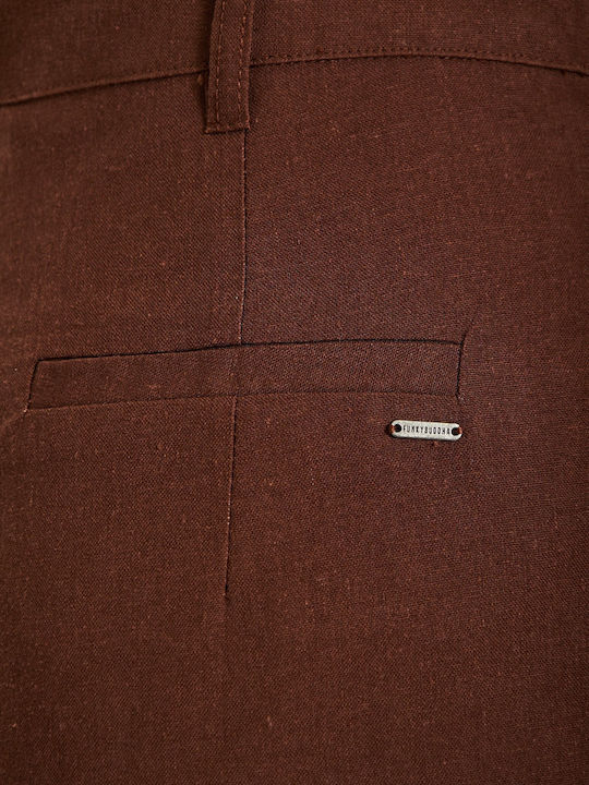 Women's Linen Pantaloons in Relaxed Fit Brown