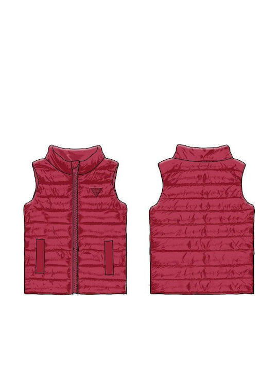 Kids Quilted Sleeveless Jacket Red