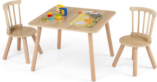 Costway Kinder Tische mit Stühlen für Malerei aus Holz Costway