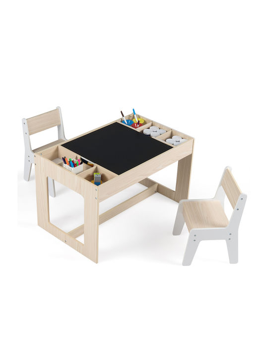 Kids Table Set with Chairs for Painting White Costway