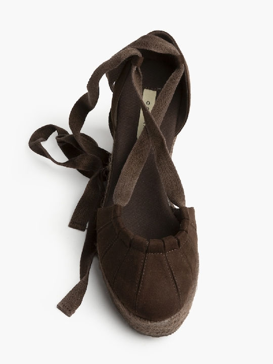 Women's Platforms In Espadrille Style Dark Brown