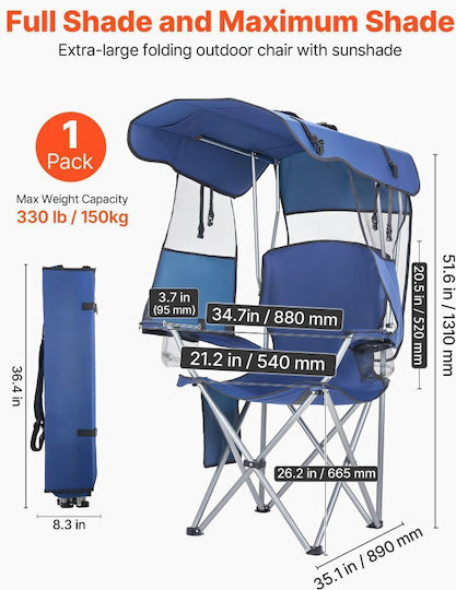 Vevor Blue Beach Chair