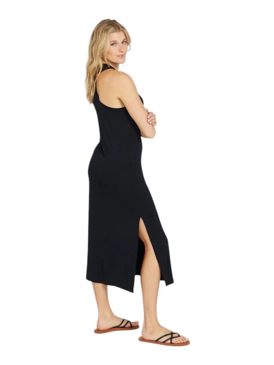 Stonelight Dress Summer Midi Dress with Tearing Black B1312615 BLK