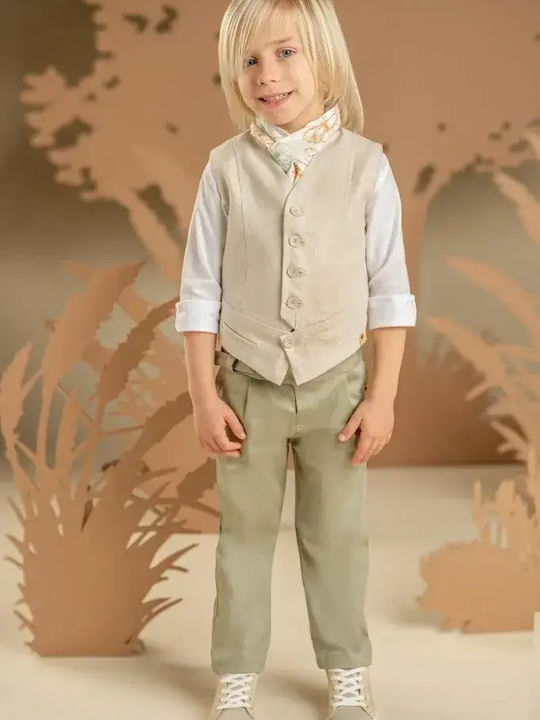 Baby Bloom Baby Bloom Baptism Suit with Vest for Boys Beige