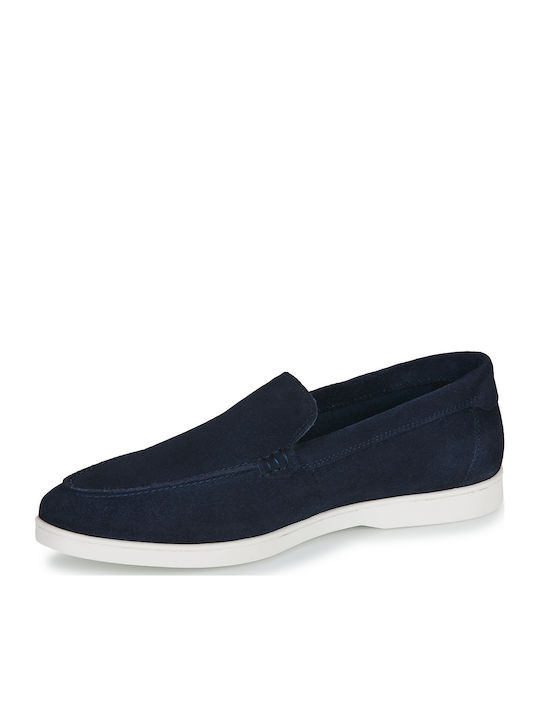 Suede Men's Loafers in Blue Colour