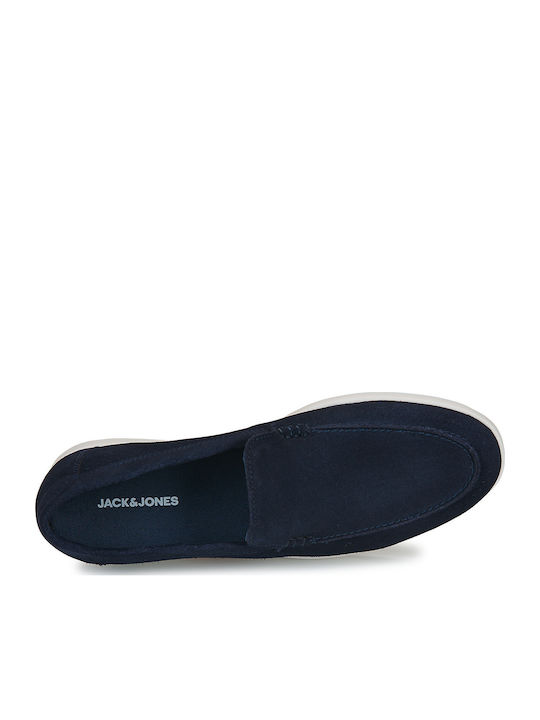 Suede Men's Loafers in Blue Colour