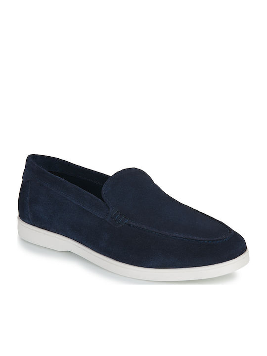 Suede Men's Loafers in Blue Colour