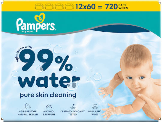 99% Water Μωρομάντηλα, χωρίς Οινόπνευμα & Parabens 12x60τμχ