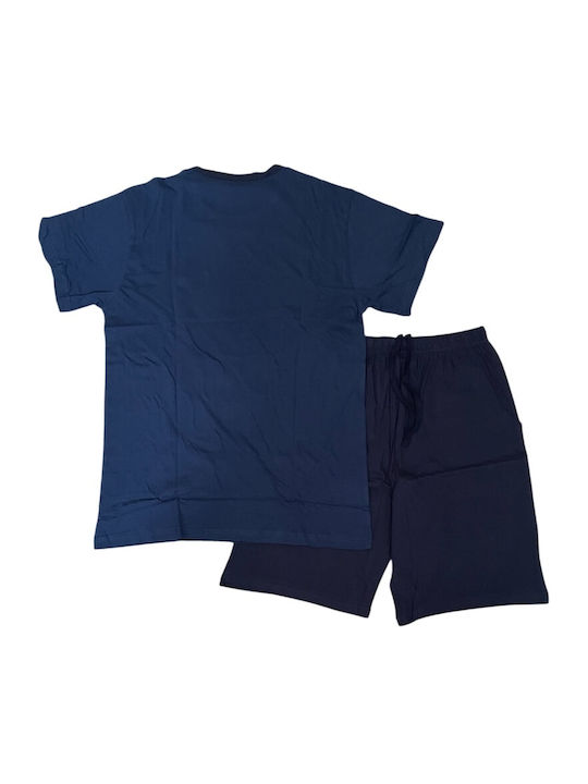 Enrico Coveri Sommer Herrenpyjama Marineblau