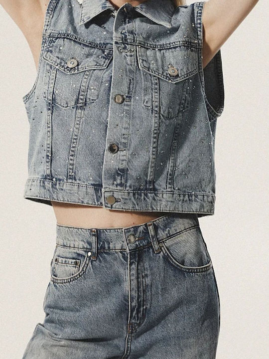 Light Blue Denim Women's Vest