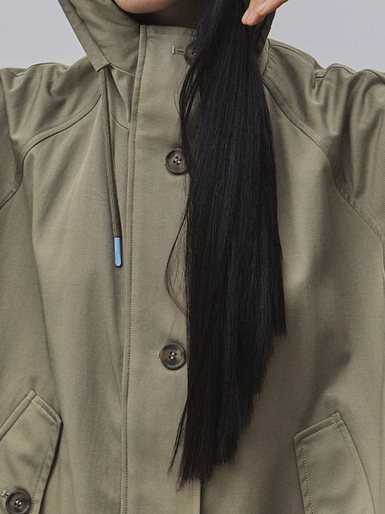 Women's Khaki Gabardine with Hood