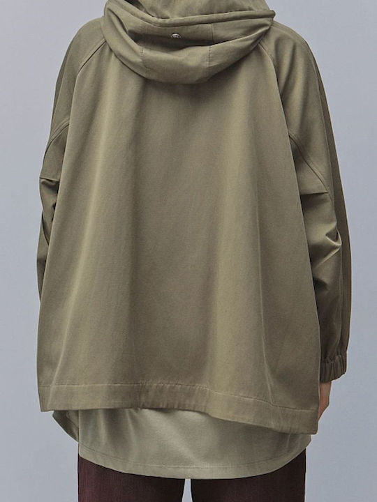 Women's Khaki Gabardine with Hood