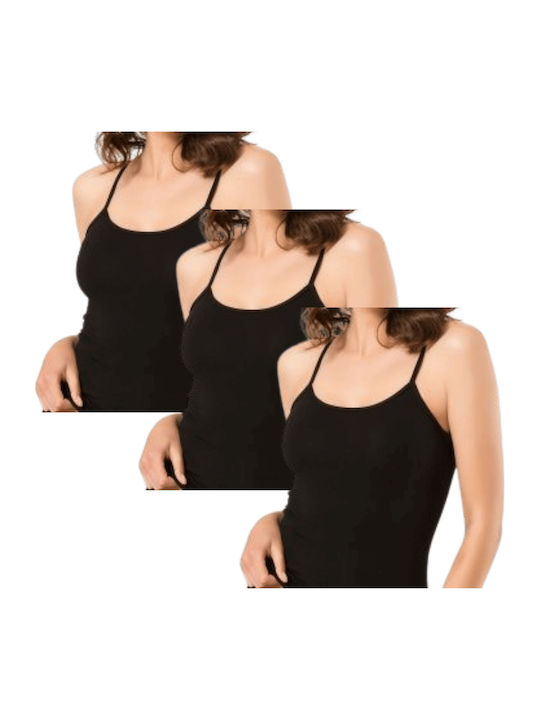 Women's Tank Tops Black with Spaghetti Strap 3Pack
