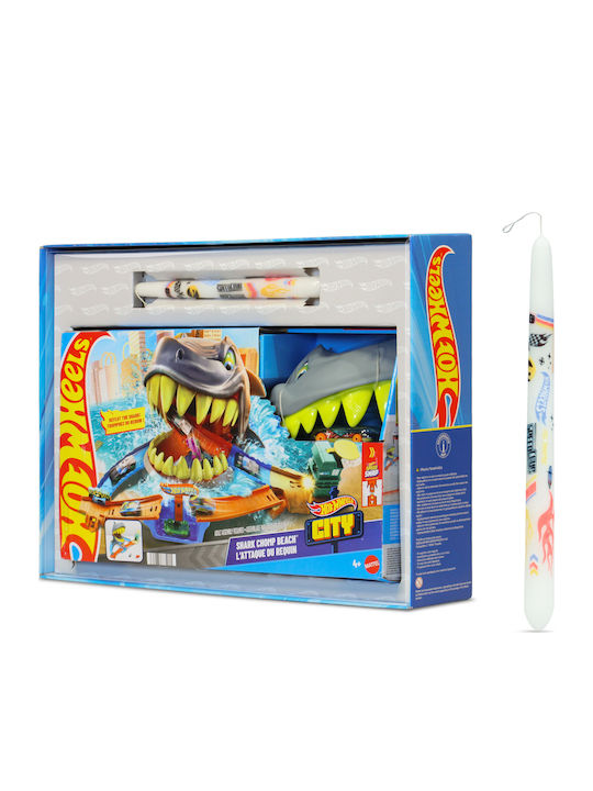 Великденска Свещ с Играчка City Shark Beach Track за 4+ Години Hot Wheels