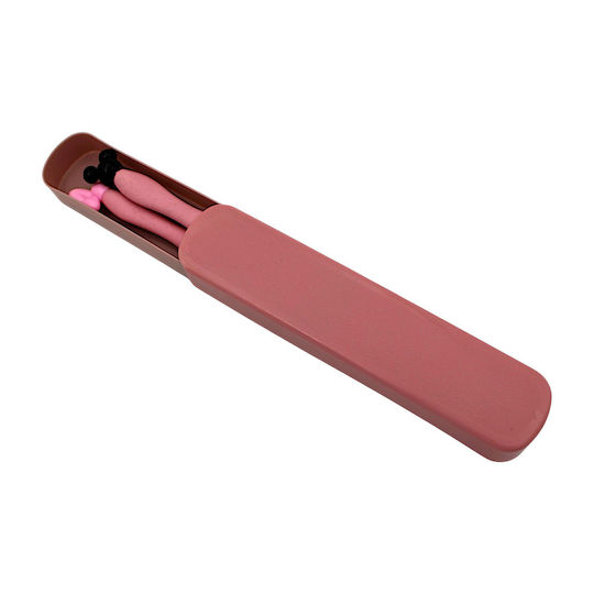 Set De Tacâmuri Pentru Bebeluşi Din Plastic Cu Carcasă Roz 2 Bucăți